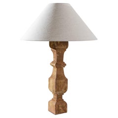 19th Century French Wooden Table Lamp