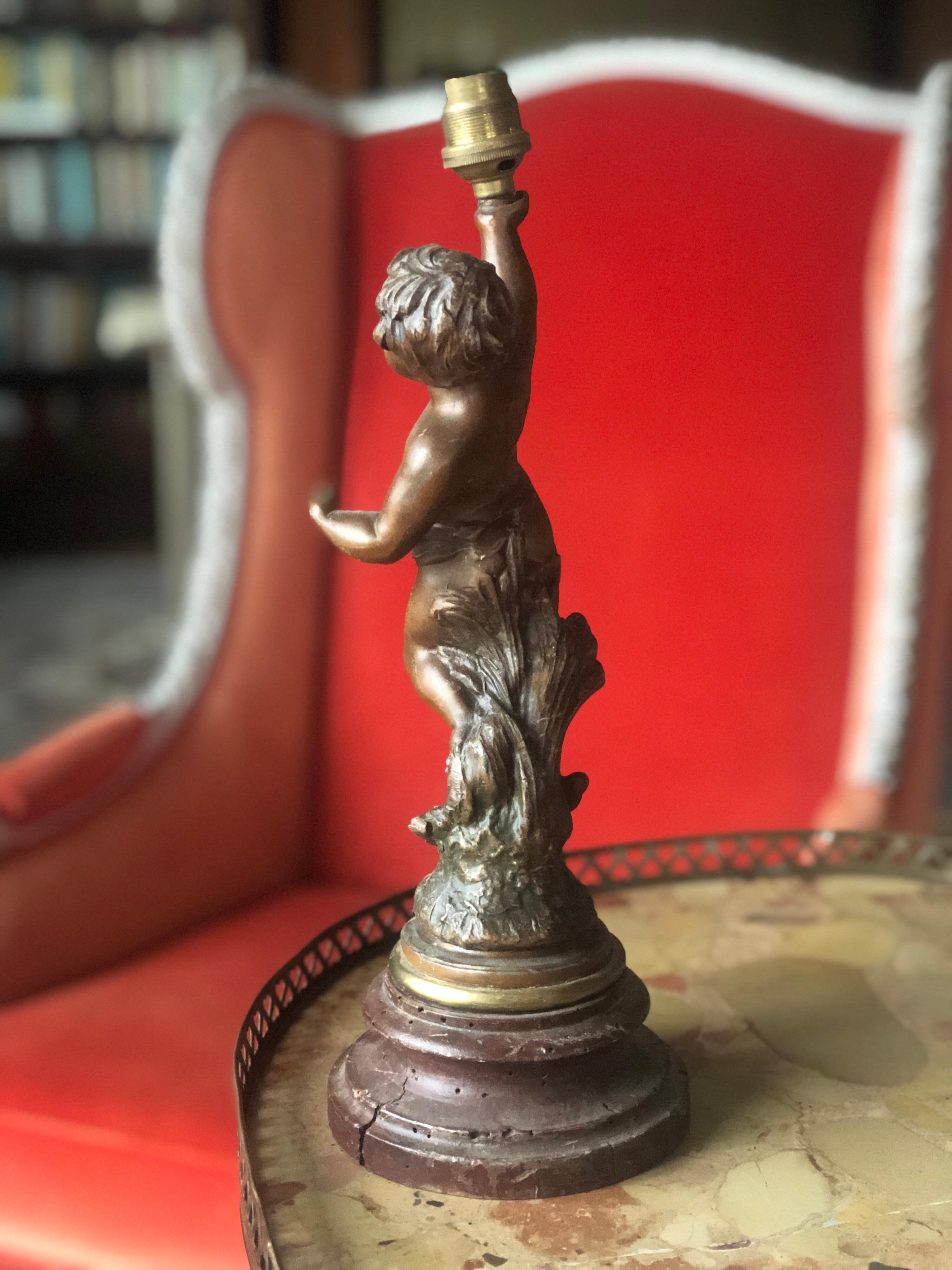 bronze cherub table lamp