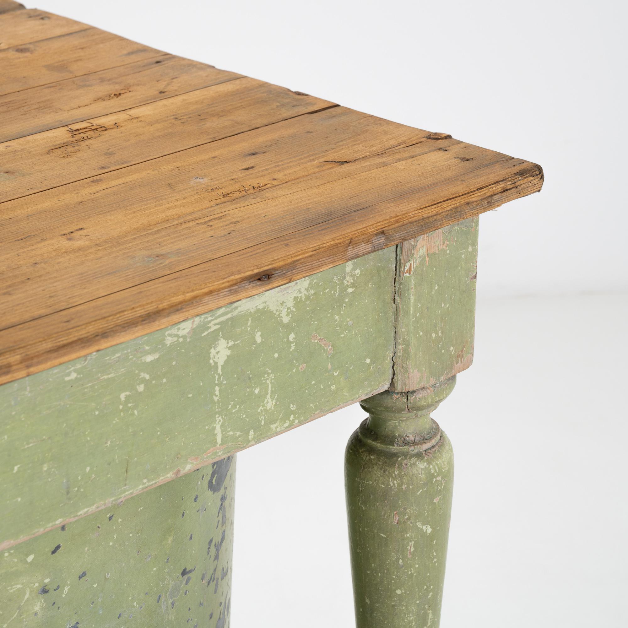 19th Century French Wooden Table with Zinc Bath 6