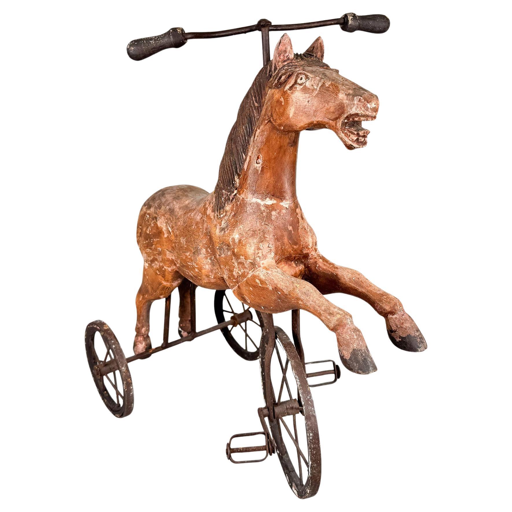19th Century French Wooden Tricycle