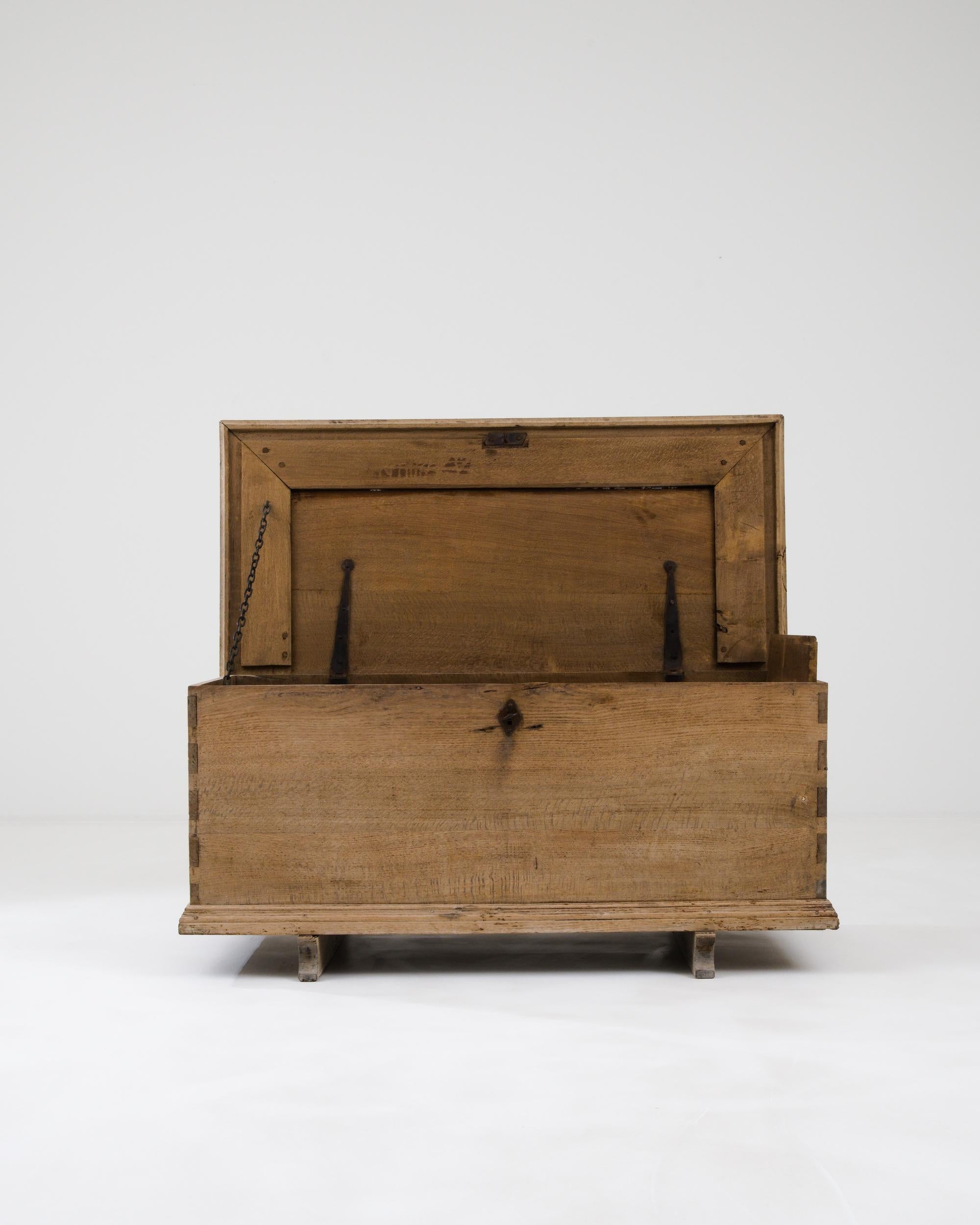 Rustic 19th Century French Wooden Trunk