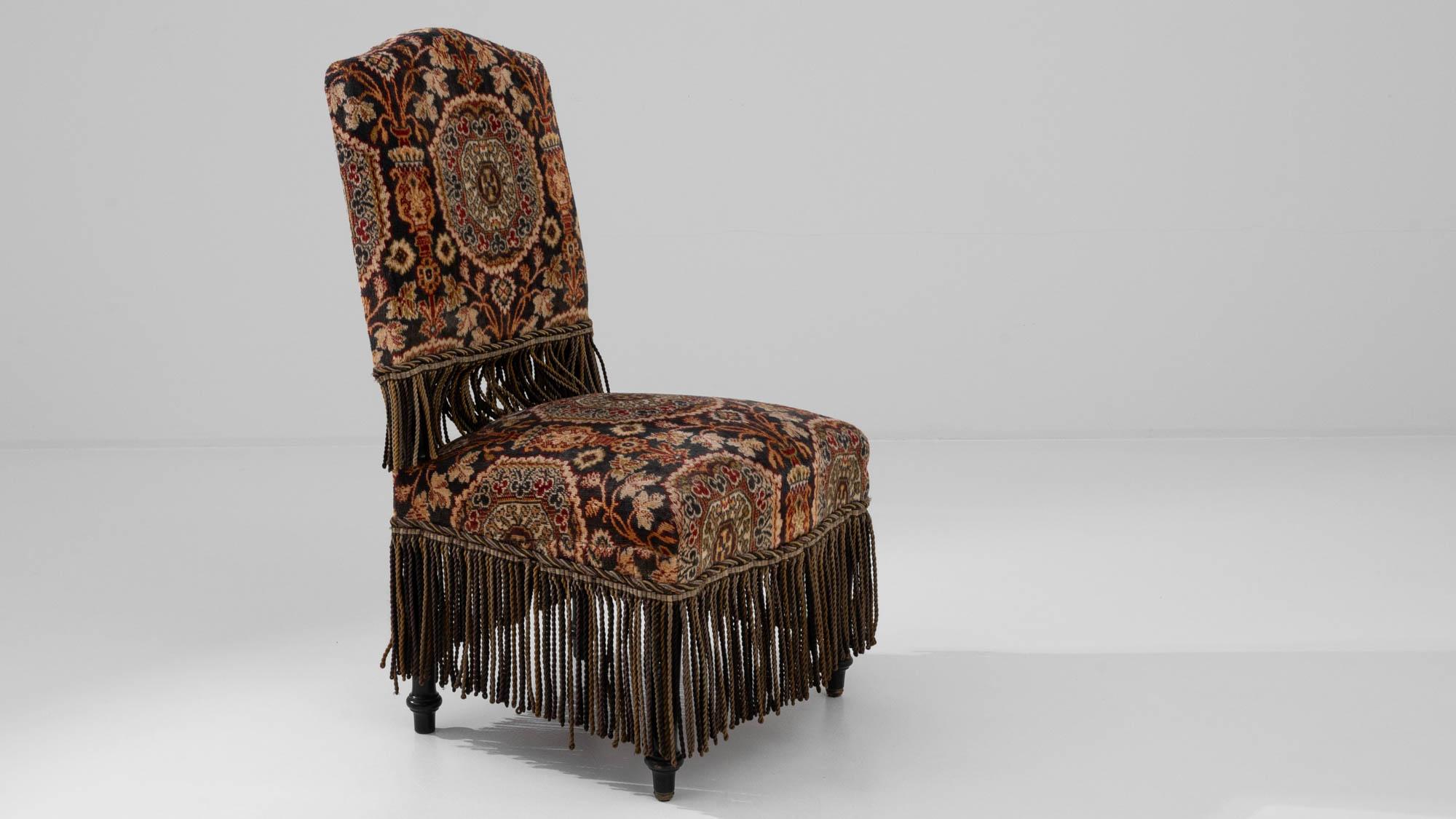 19th Century French Wooden Upholstered Armchair  4