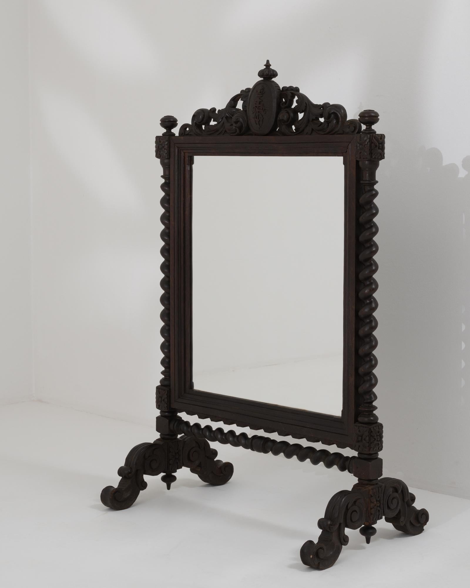 19th Century French Wooden Vanity Mirror For Sale at 1stDibs