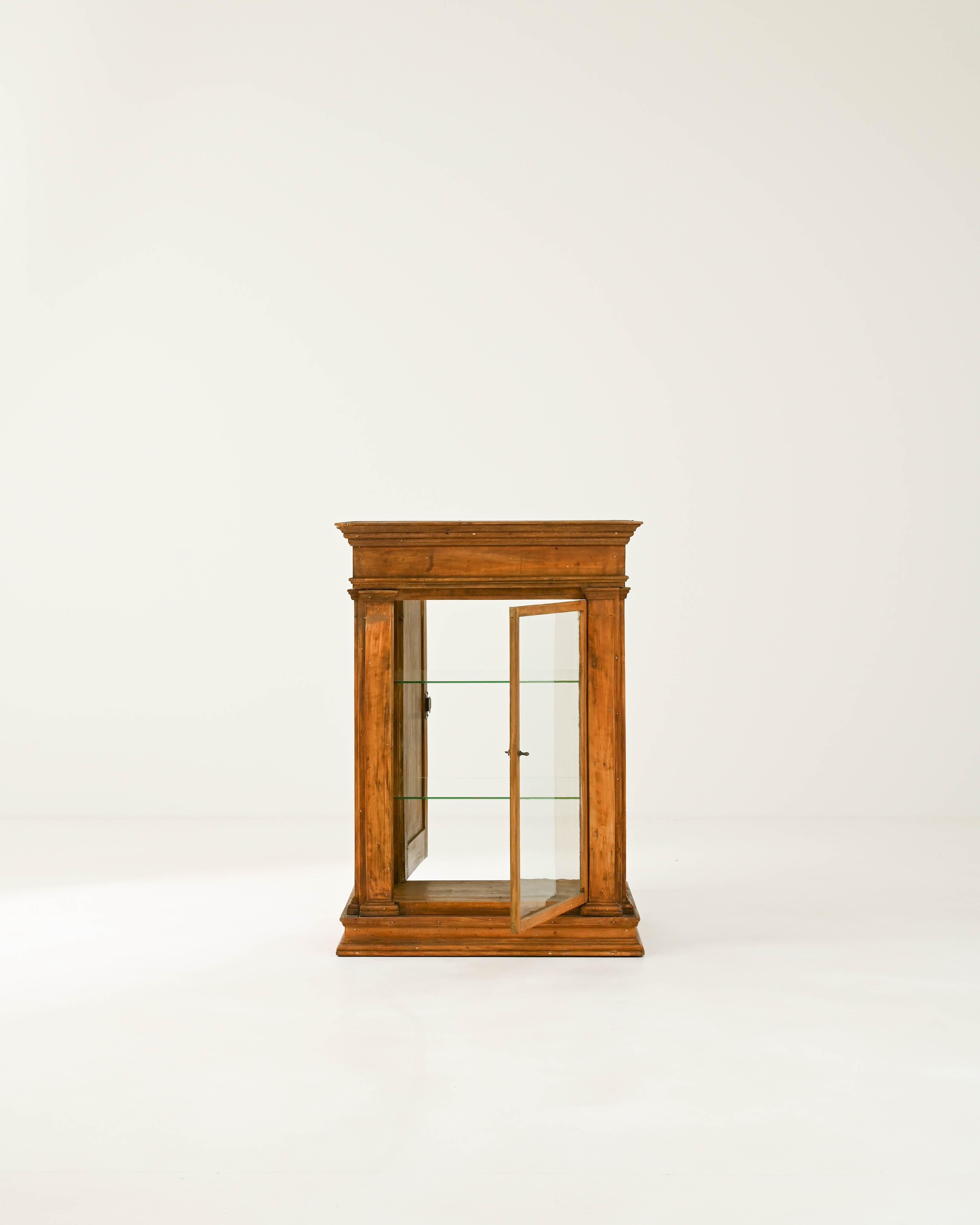 French Provincial 19th Century French Wooden Vitrine For Sale
