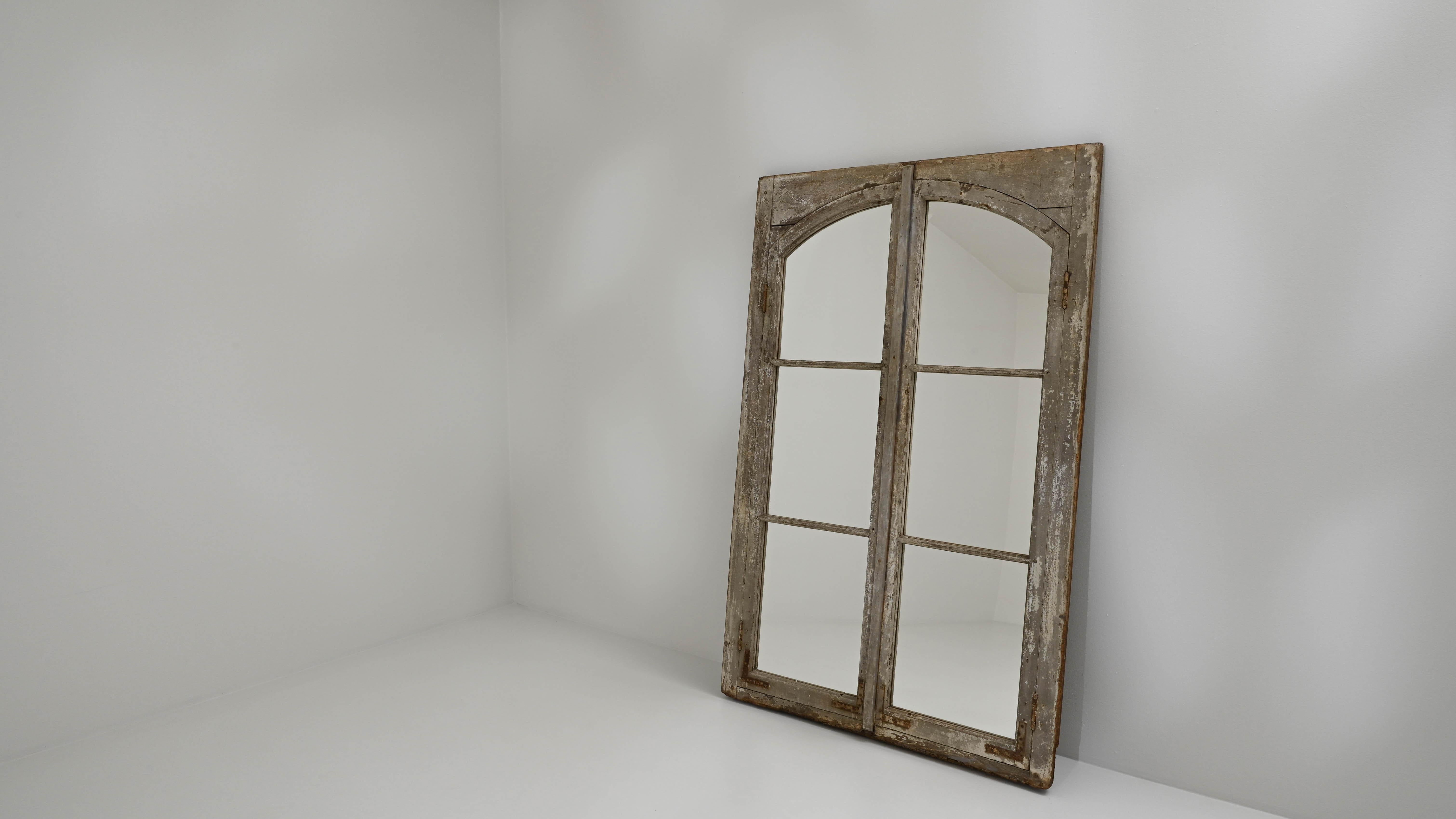 19th Century French Wooden Window Mirror 3