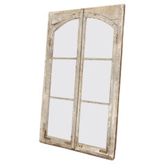 Antique 19th Century French Wooden Window Mirror