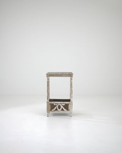 Piedistallo francese del XIX secolo in legno e zinco con piano in marmo