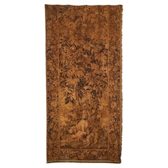 19th Century French Woodland Tapestry with Hunting Dogs