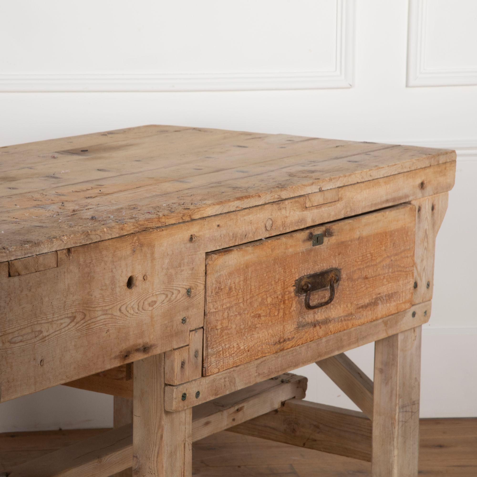 19th Century French Work Bench with Granite Top For Sale 7