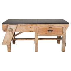 19th Century French Work Bench with Granite Top