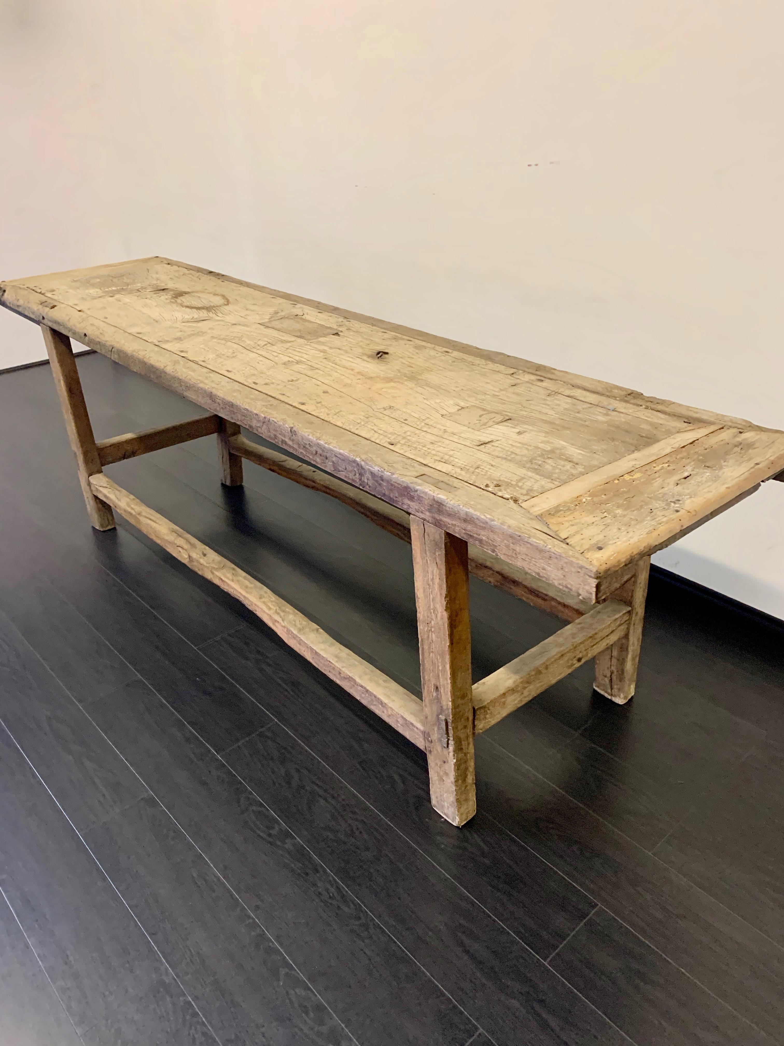 Primitive Organic Farm or Work Table from 18th Century, France For Sale