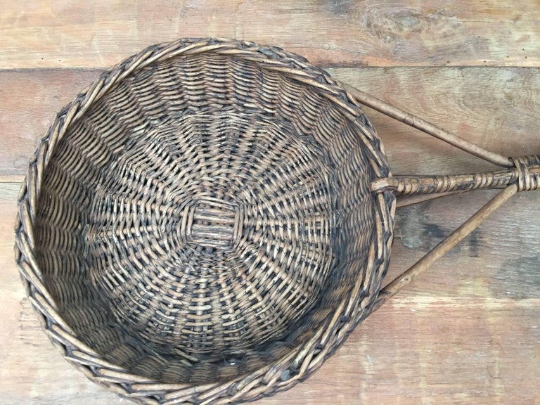 19th Century French Woven Wicker Offering Basket at 1stDibs