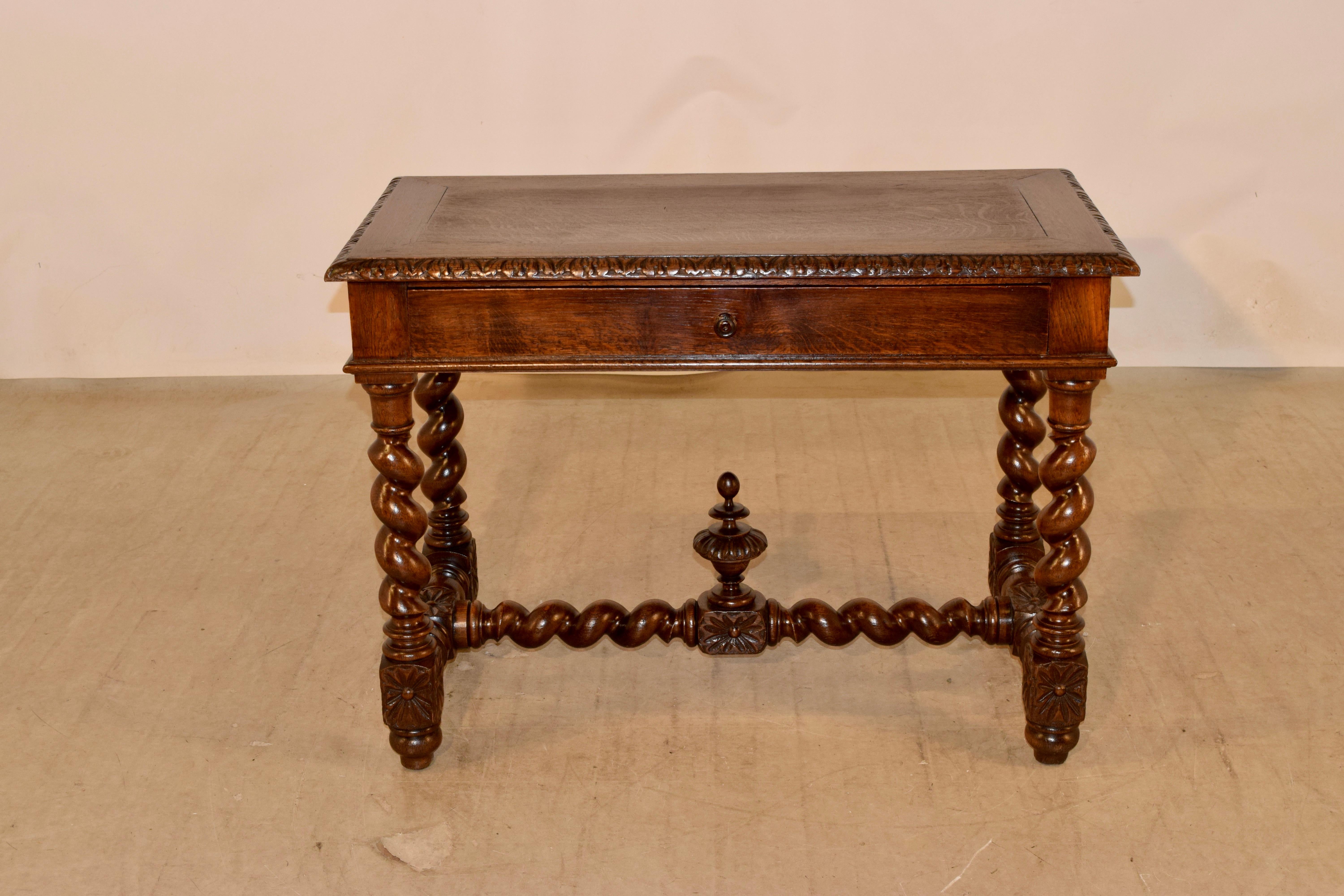 Hand-Carved 19th Century French Writing Table