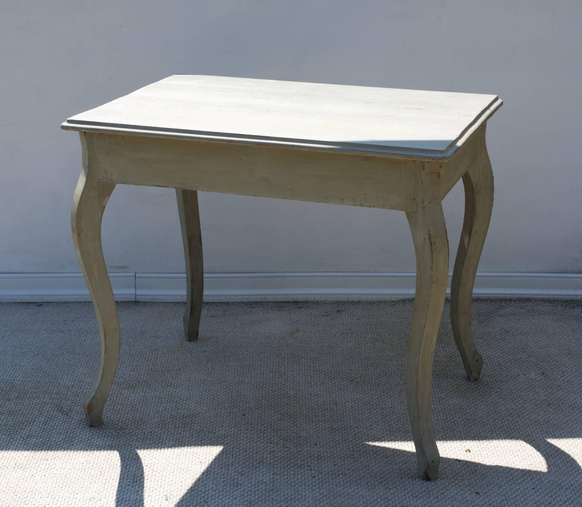 19th Century French Writing / Work Table in Gustavian Paint 5