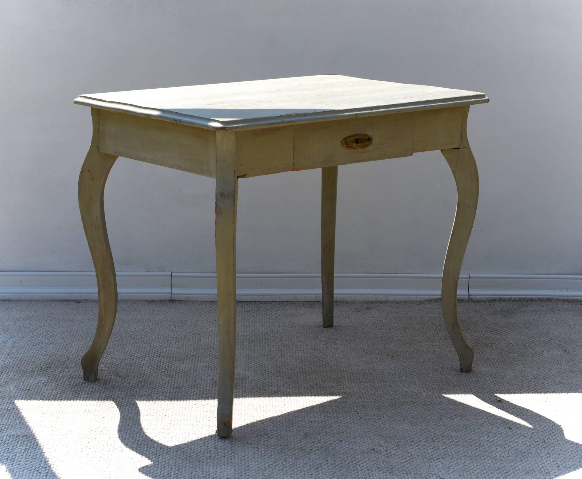 19th Century French Writing / Work Table in Gustavian Paint 2