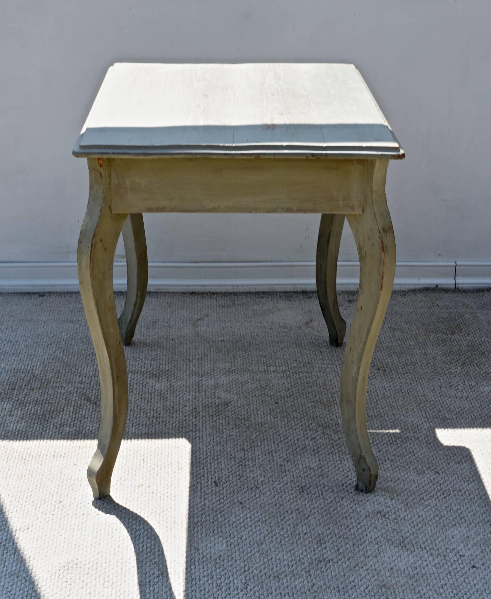 19th Century French Writing / Work Table in Gustavian Paint 4