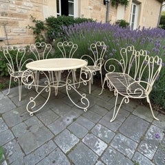 19th Century French Wrought Iron 6-Piece Garden Salon Set