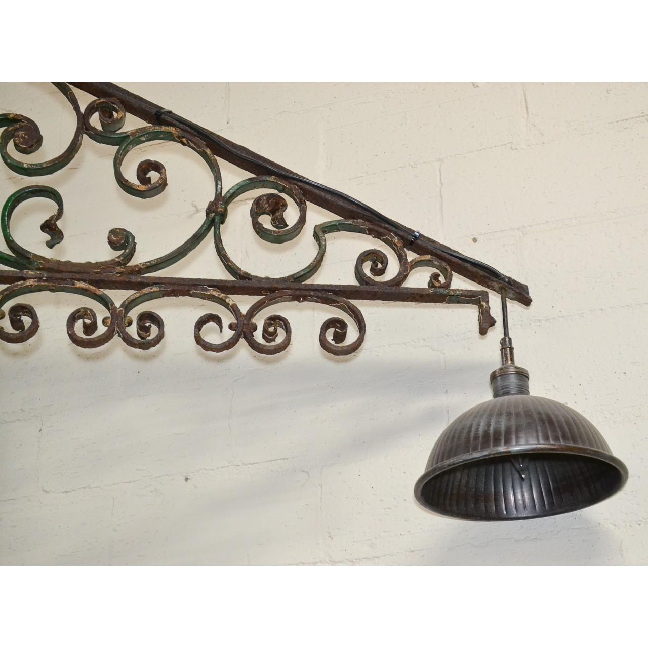 19th Century French Wrought Iron Bar Light In Good Condition In Dallas, TX