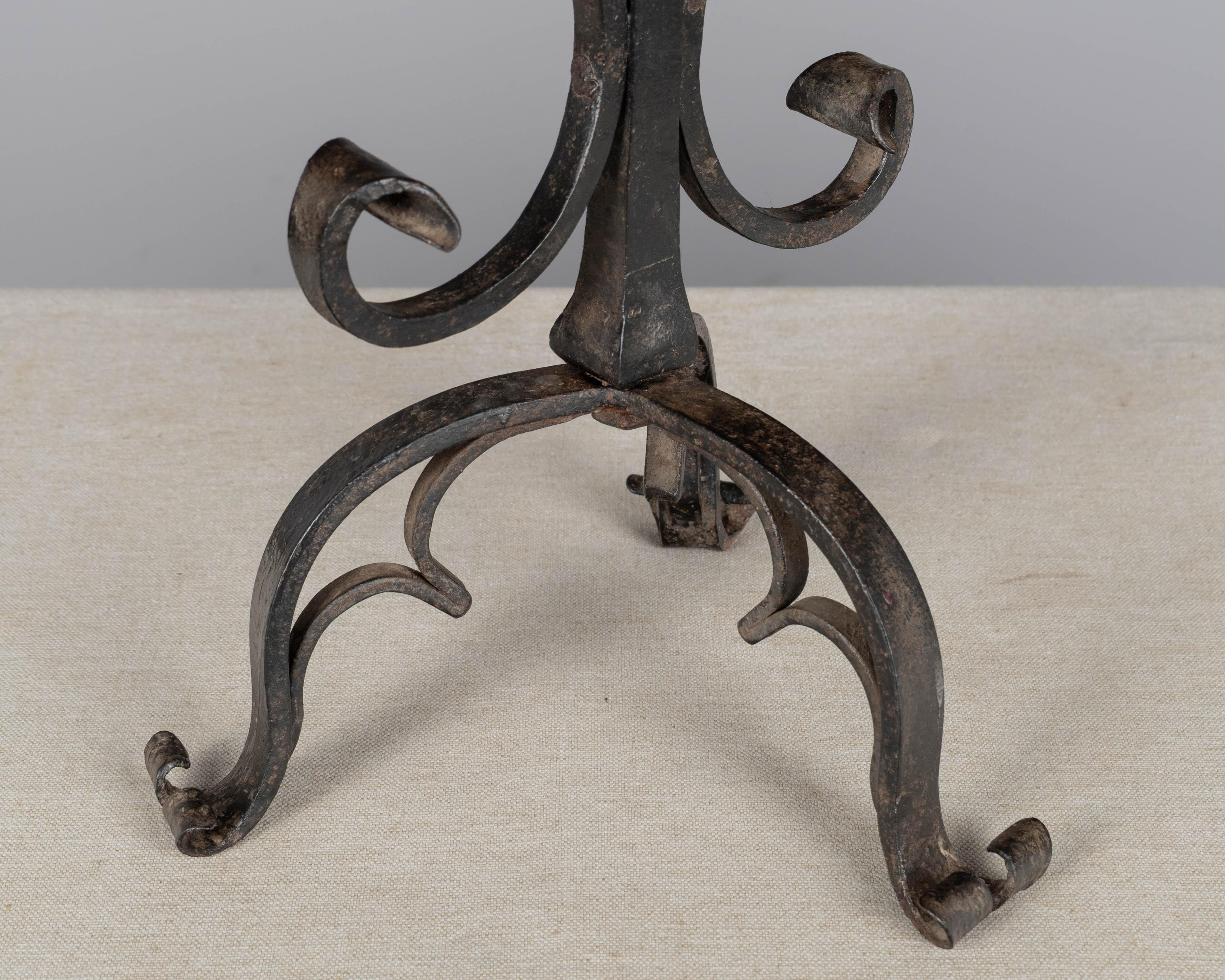 19th Century French Wrought Iron Candelabra Set of 3 For Sale 12