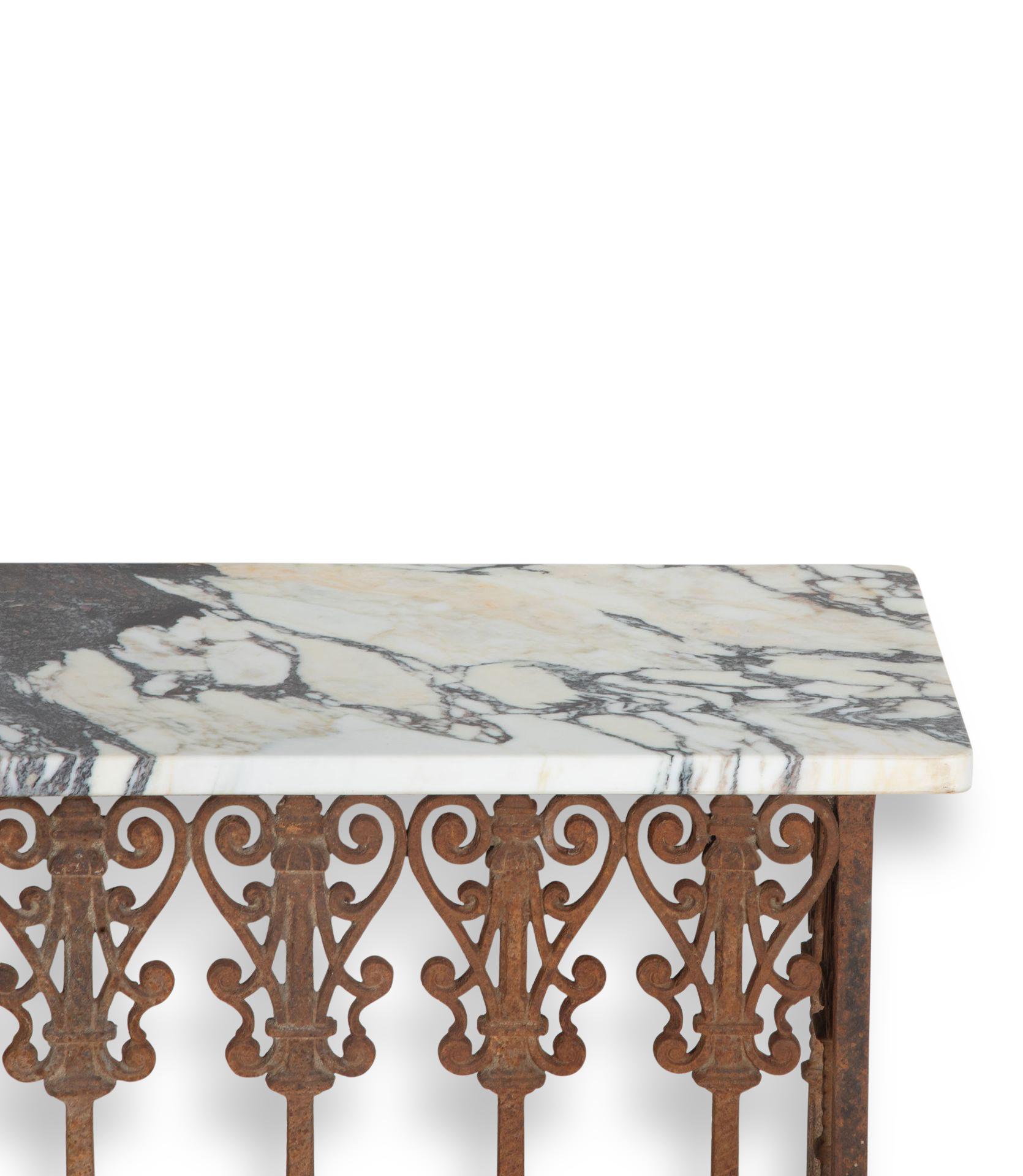 19th Century French Wrought Iron Console 1