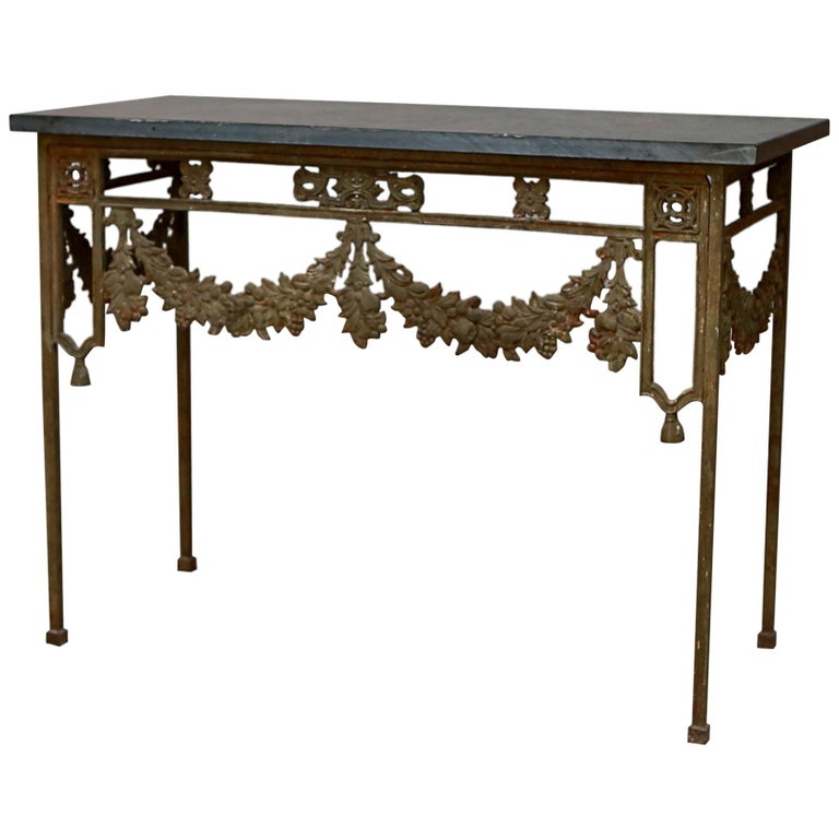 Pair of 19th Century French Wrought Iron Console Tables For Sale at 1stDibs