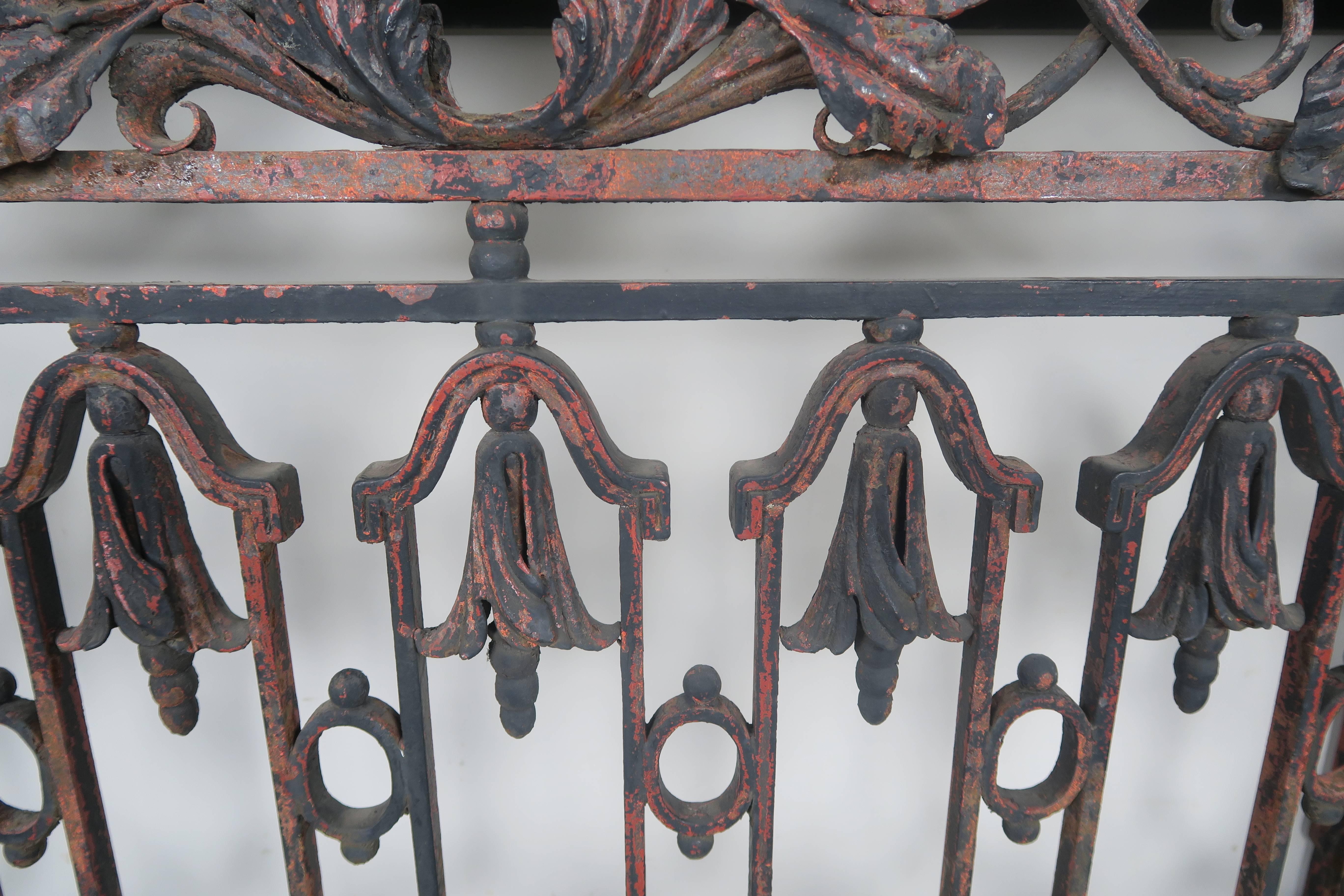 19th Century French Wrought Iron Console with Marble Top 2