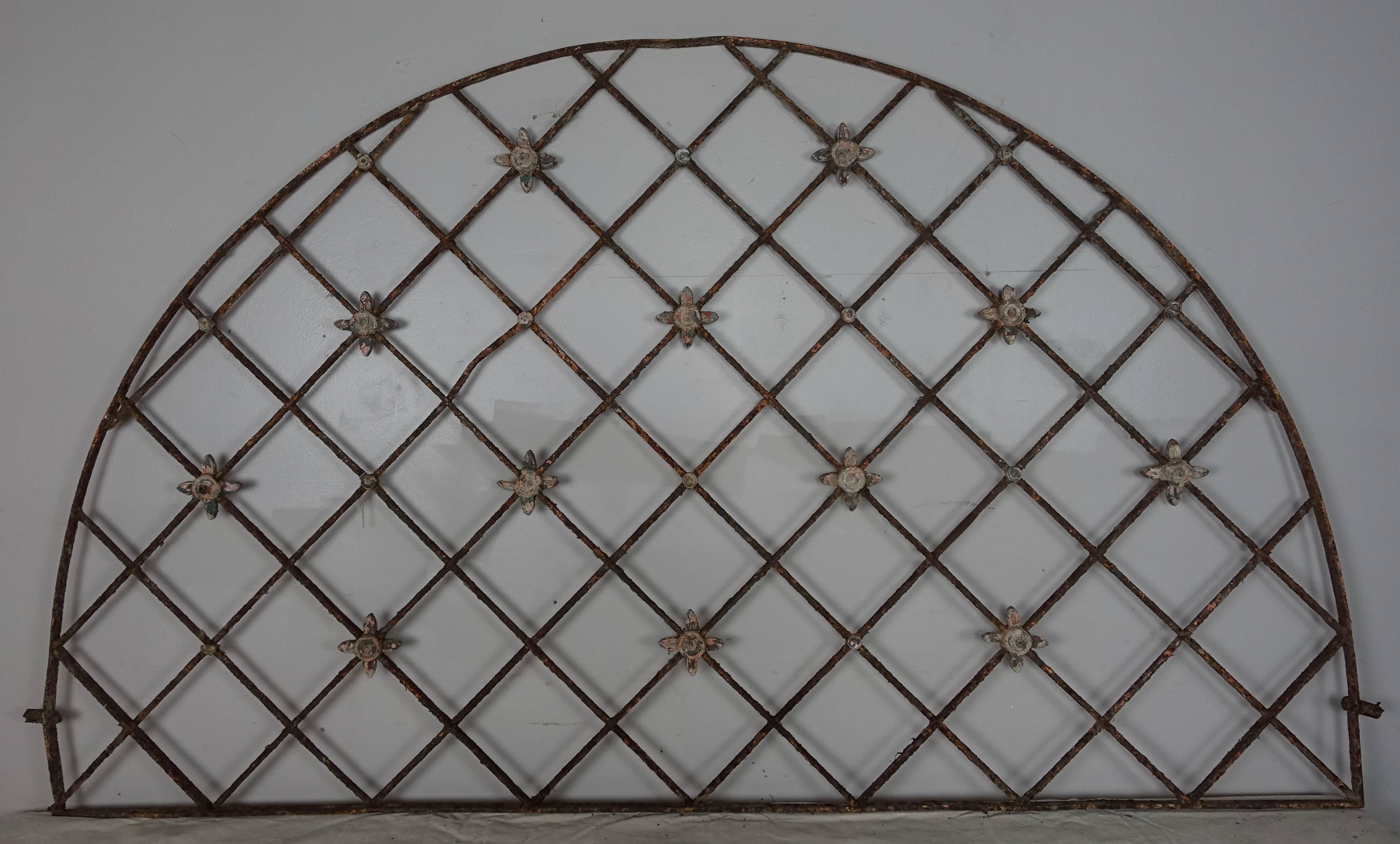 19th Century French Wrought Iron Demilune Traverse 2