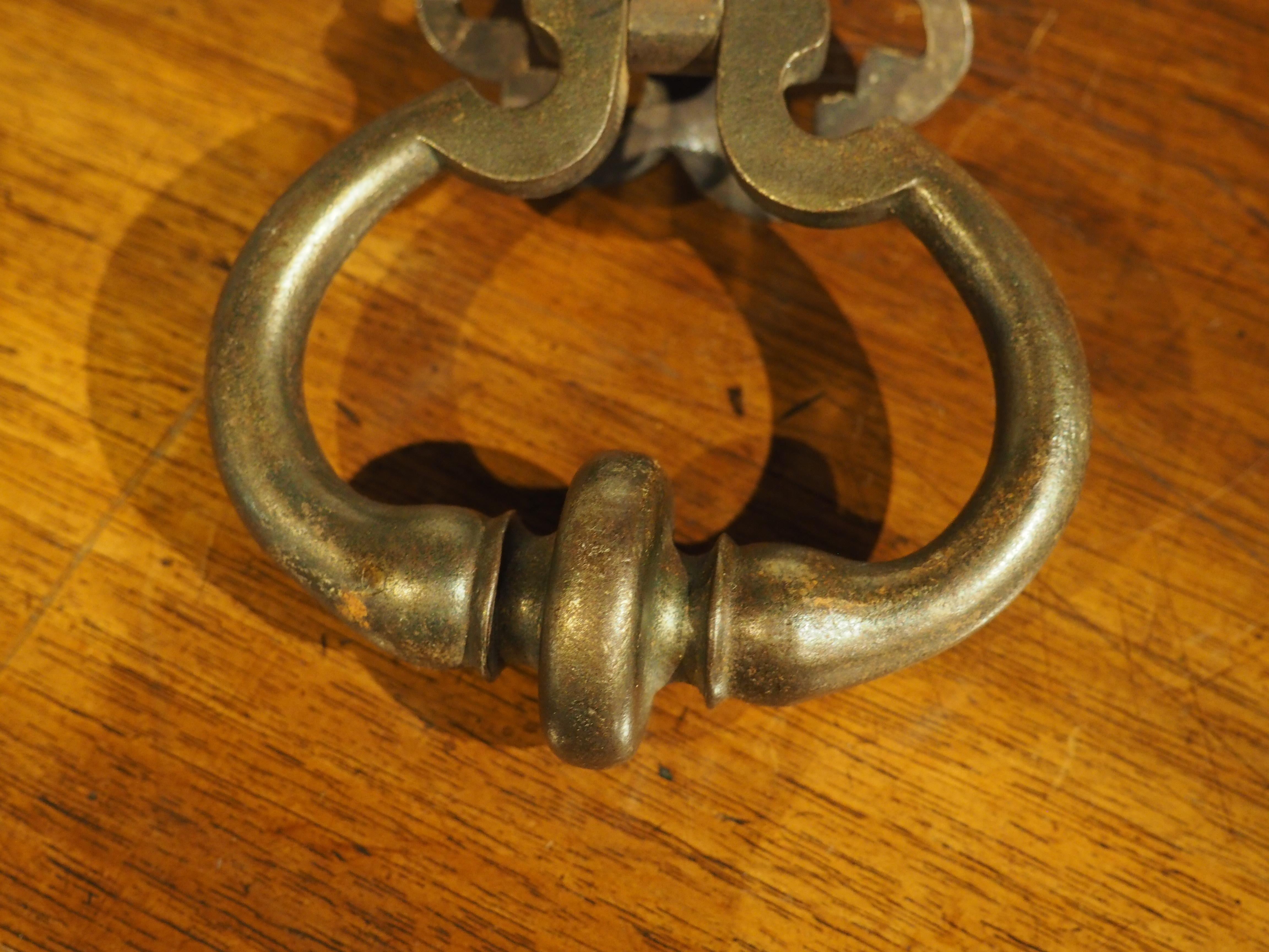 19th Century French Wrought Iron Door Knocker In Good Condition In Dallas, TX