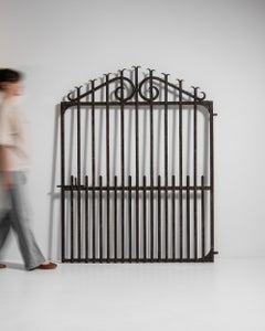 19th Century French Wrought Iron Door with Matte Black Accents