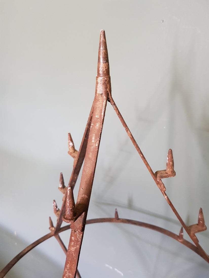 19th Century French Wrought Iron Floor Candlestick for 19 Candles In Good Condition For Sale In Raalte, NL
