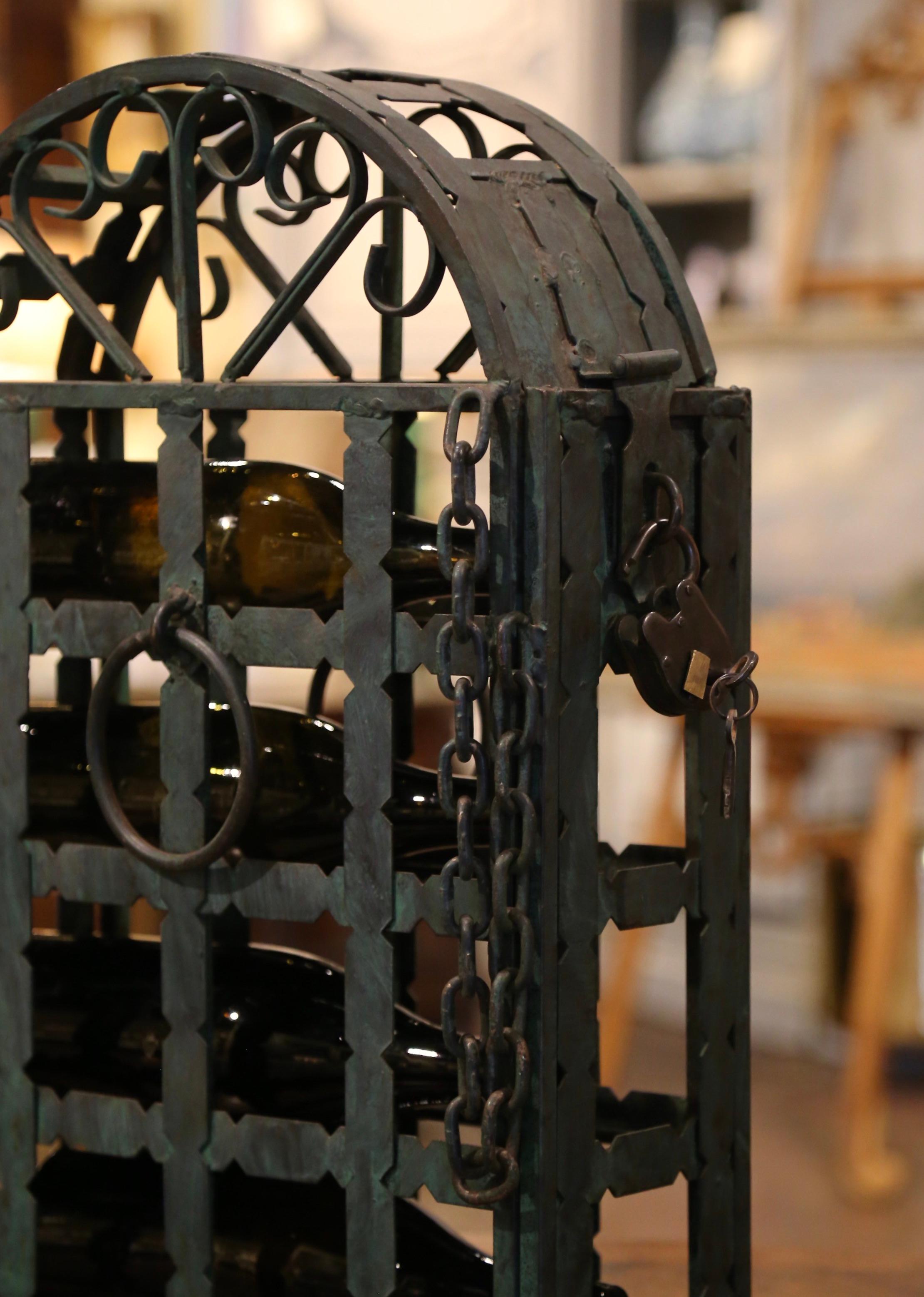 antique wrought iron wine rack