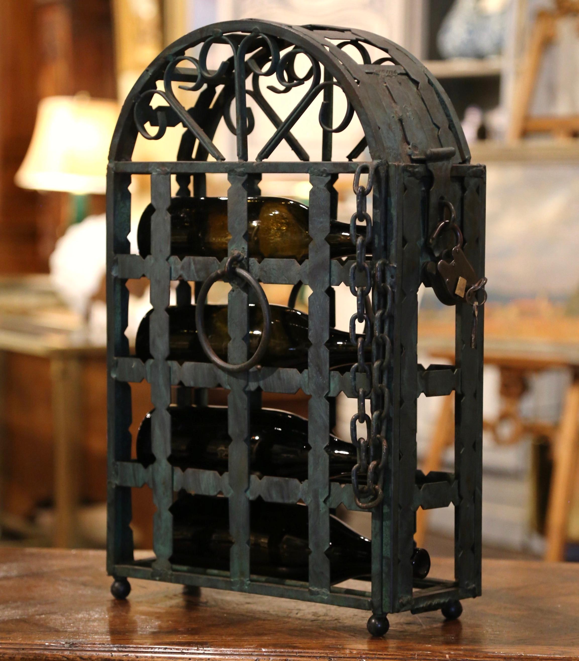 vintage metal wine rack