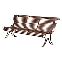 19th Century French Wrought Iron Garden Bench with Ladders from Provence