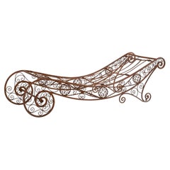 19th Century French Wrought Iron Garden Daybed
