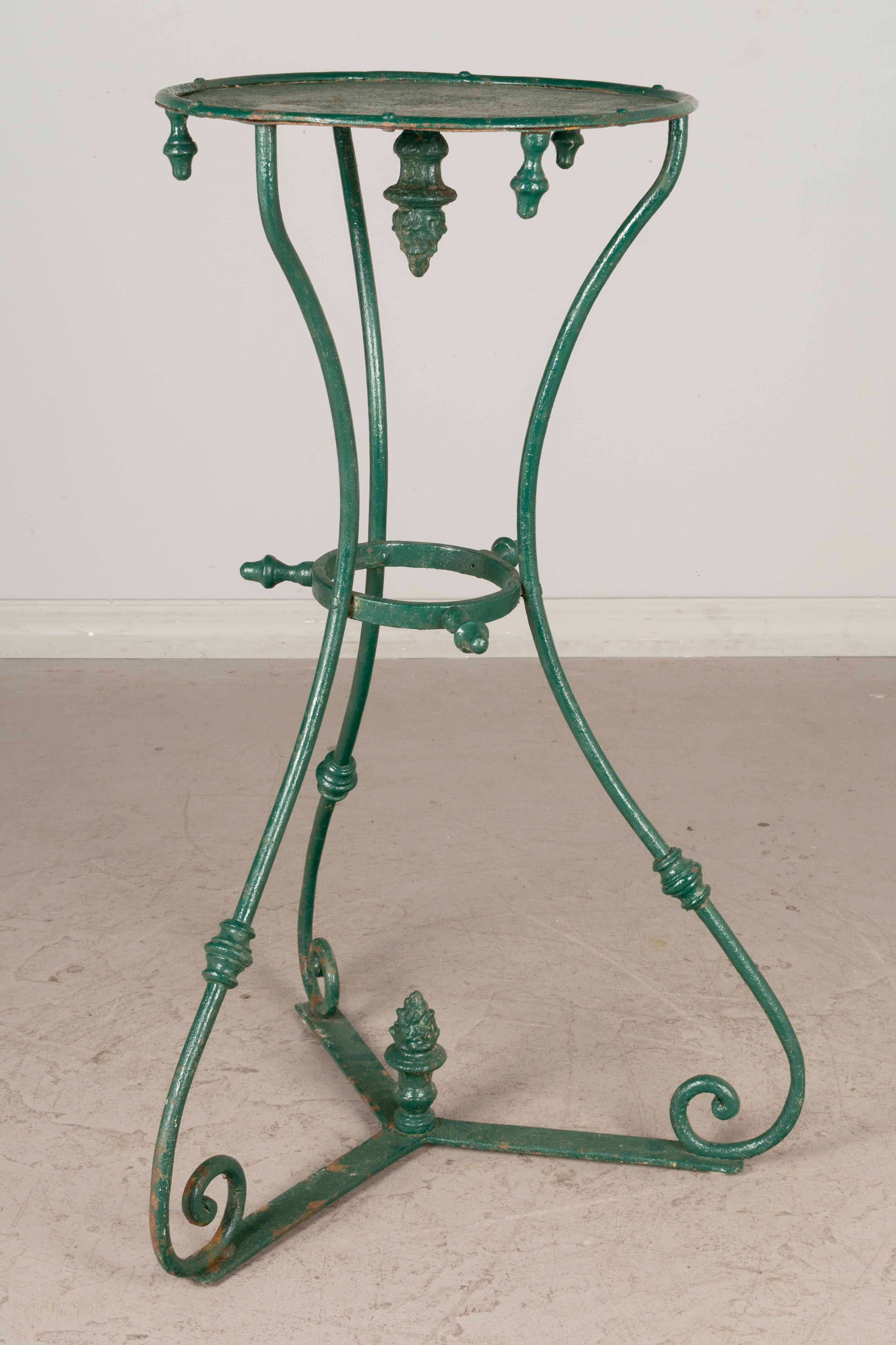 19th Century French Wrought Iron Garden Pedestal 3