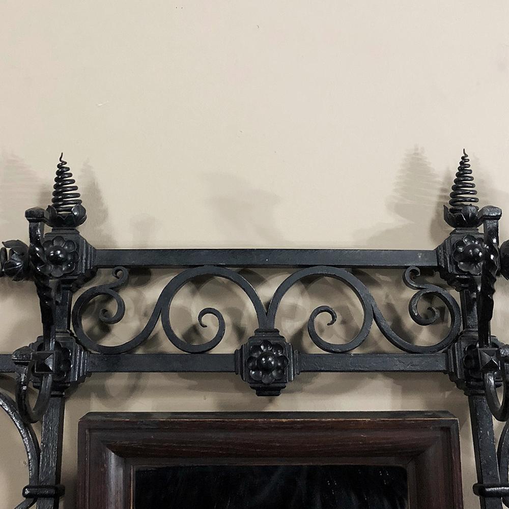 Renaissance Revival 19th Century French Wrought Iron Hall Hand-Forged Tree