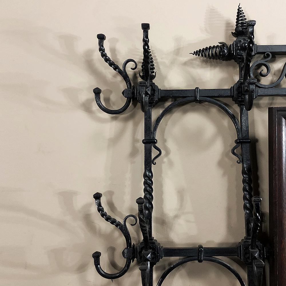 Hand-Crafted 19th Century French Wrought Iron Hall Hand-Forged Tree