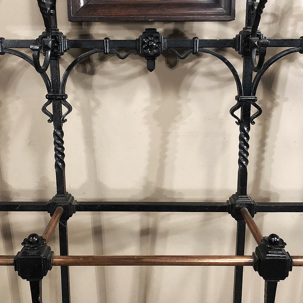 Brass 19th Century French Wrought Iron Hall Hand-Forged Tree