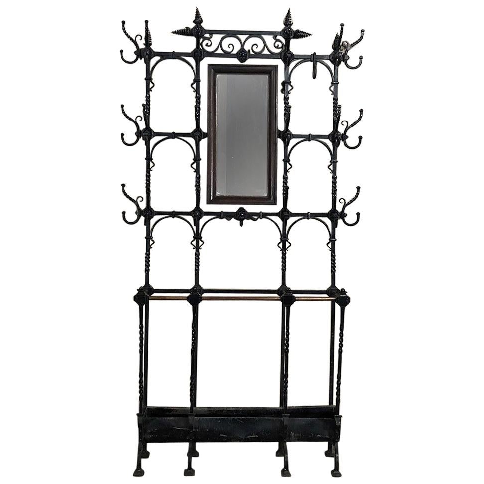 19th Century French Wrought Iron Hall Hand-Forged Tree