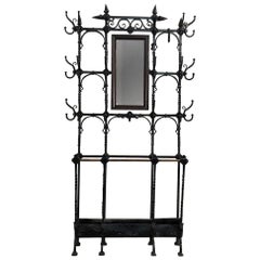 Antique 19th Century French Wrought Iron Hall Hand-Forged Tree