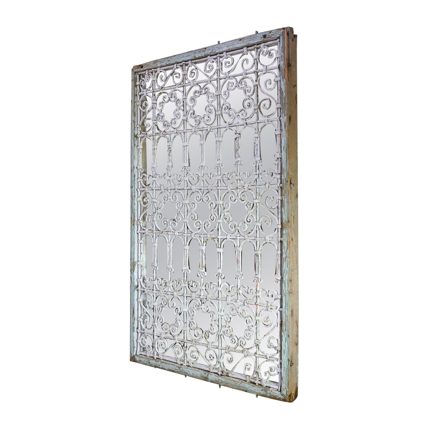 19th Century French Wrought Iron Mirror - Garden For Sale