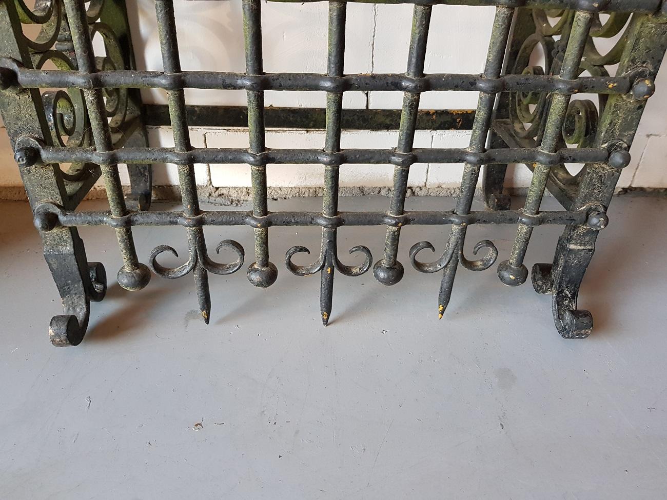 19th Century French Wrought Iron Window Grill or Bars 1