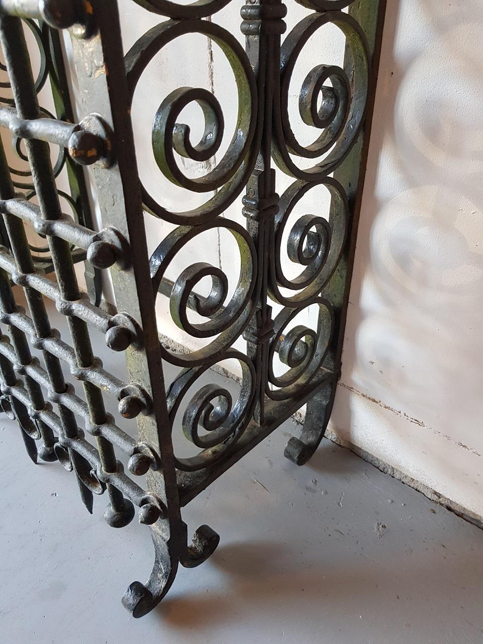 19th Century French Wrought Iron Window Grill or Bars 2