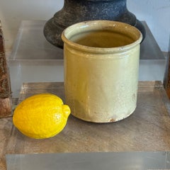 Cazuela francesa del siglo XIX para confitar, con esmalte amarillo