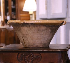 19th Century French Yellow Glazed Terracotta "Tian" Bowl from Provence
