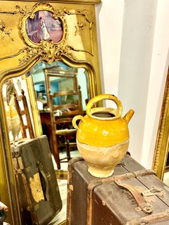 19th Century French Yellow Glazed Terracotta Water Jug