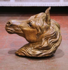 19th Century French Zinc Horse Head Trade Sign Wall Sculpture