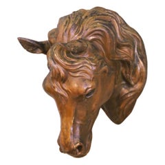 19th Century French Zinc Horse Head Trade Sign Wall Sculpture