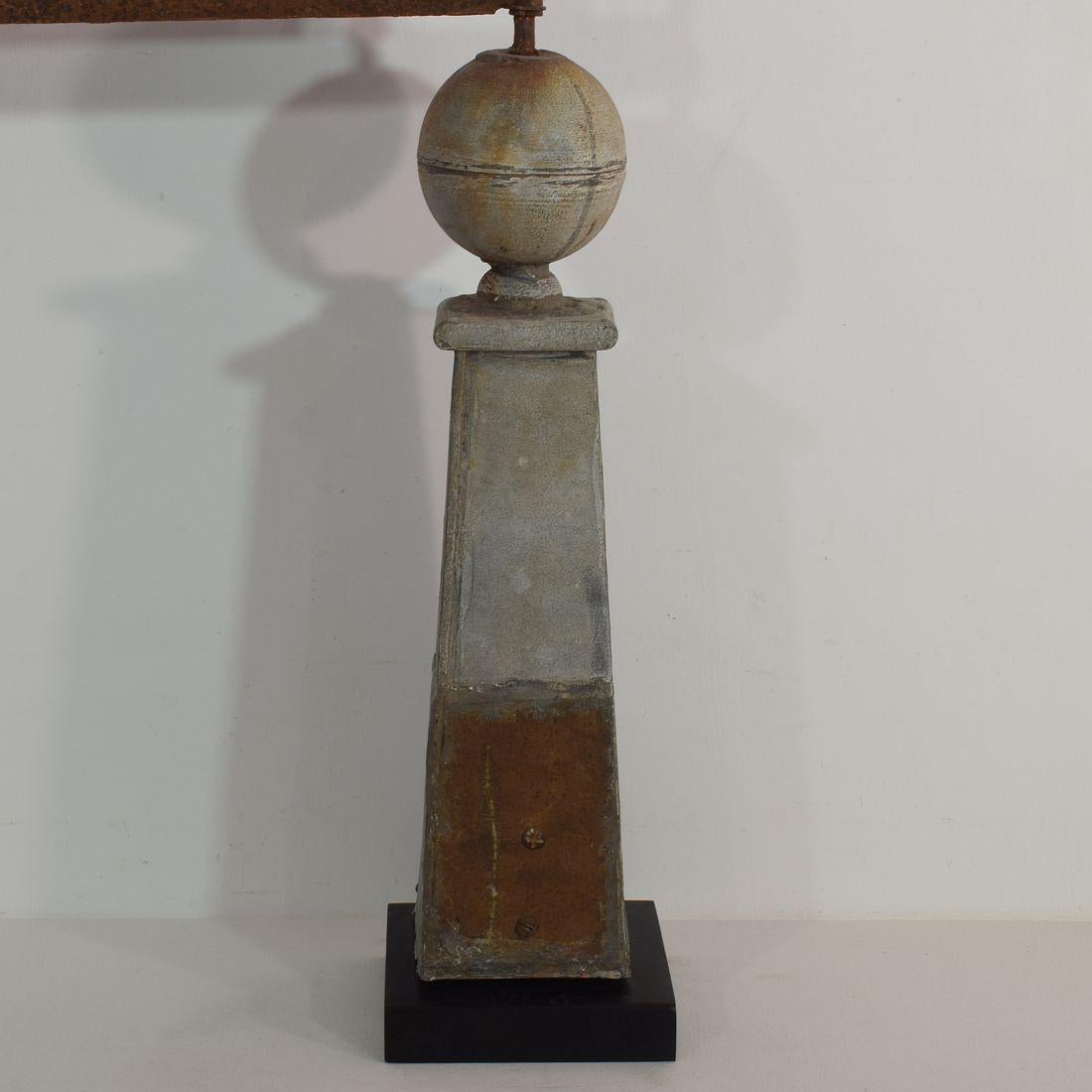 19th Century French Zinc/ Iron Weathervane Roof Finial 4