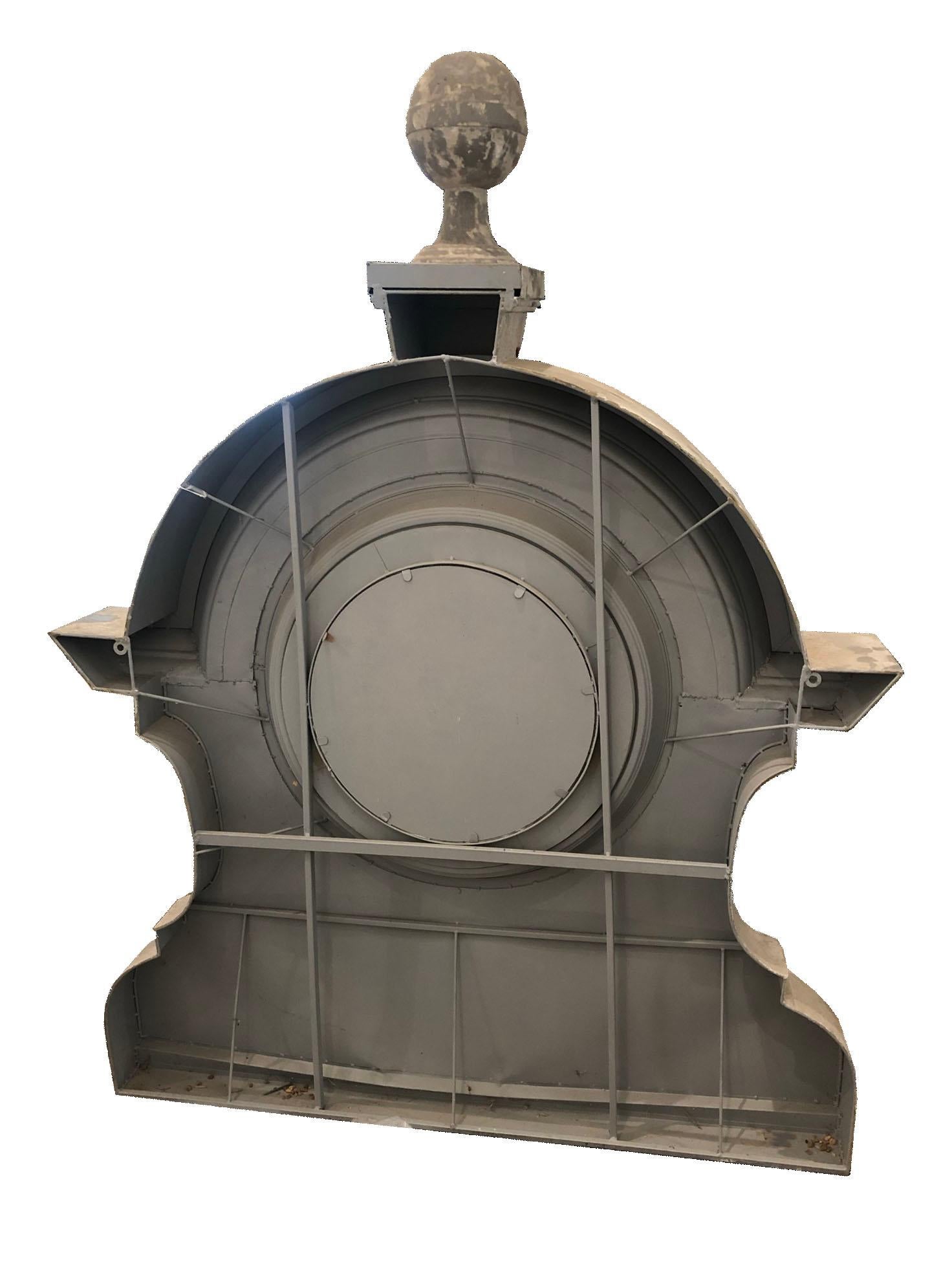 French Provincial 19th Century French Zinc Mirror Oeil de Boeuf